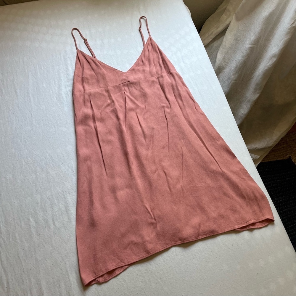 Reformation pink sleeveless tie back detail mini dress